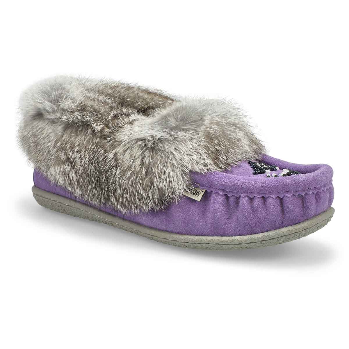 SoftMoc, Women's Cute 5 Rabbit Fur SoftMocs - Lavender