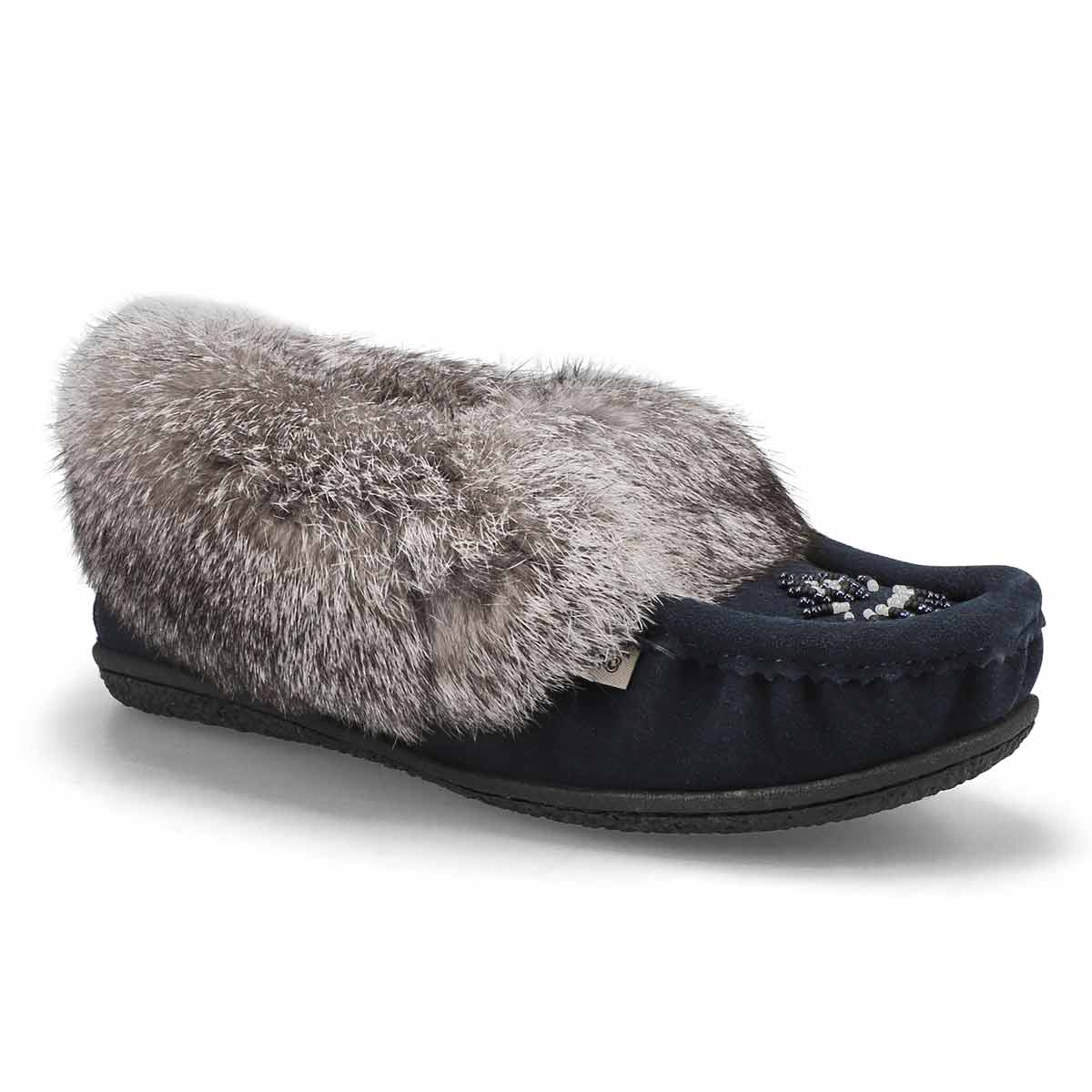 SoftMoc, Women's Cute 5 Rabbit Fur SoftMocs - Navy