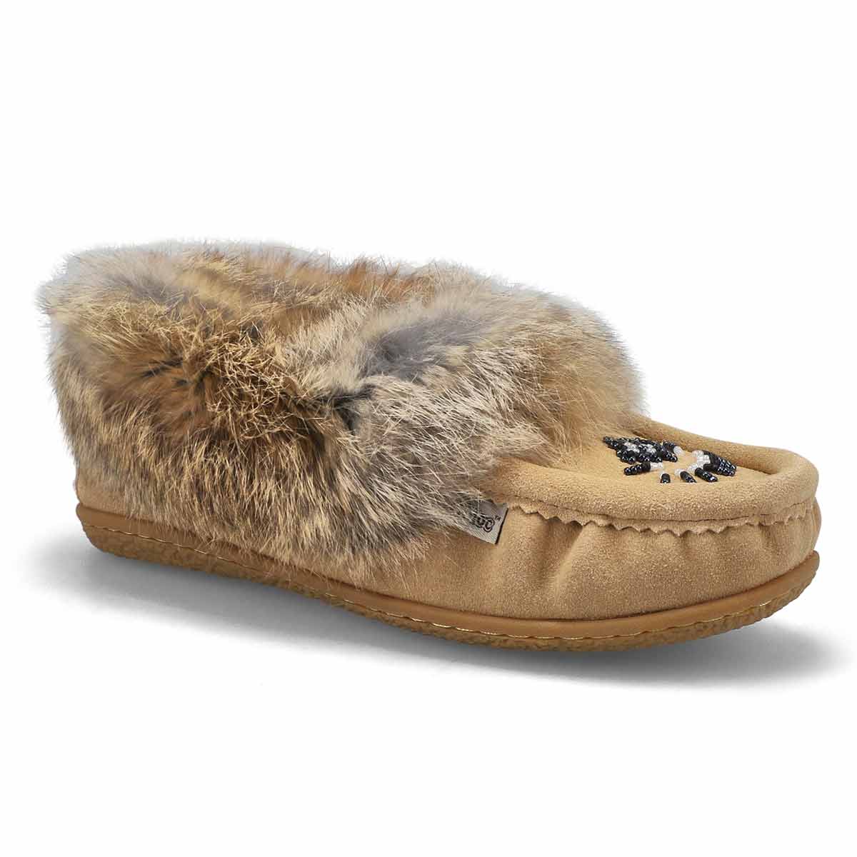 SoftMoc, Women's Cute 5 Rabbit Fur SoftMocs - Sand