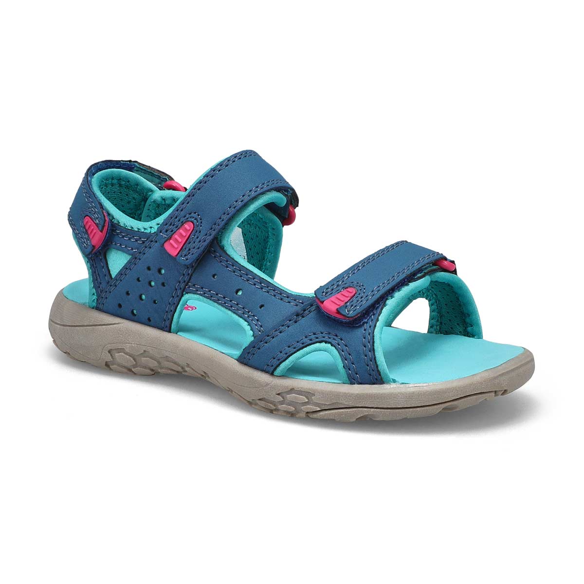 SoftMoc, Girls' Daisy Sport Sandal - Navy Turquoise