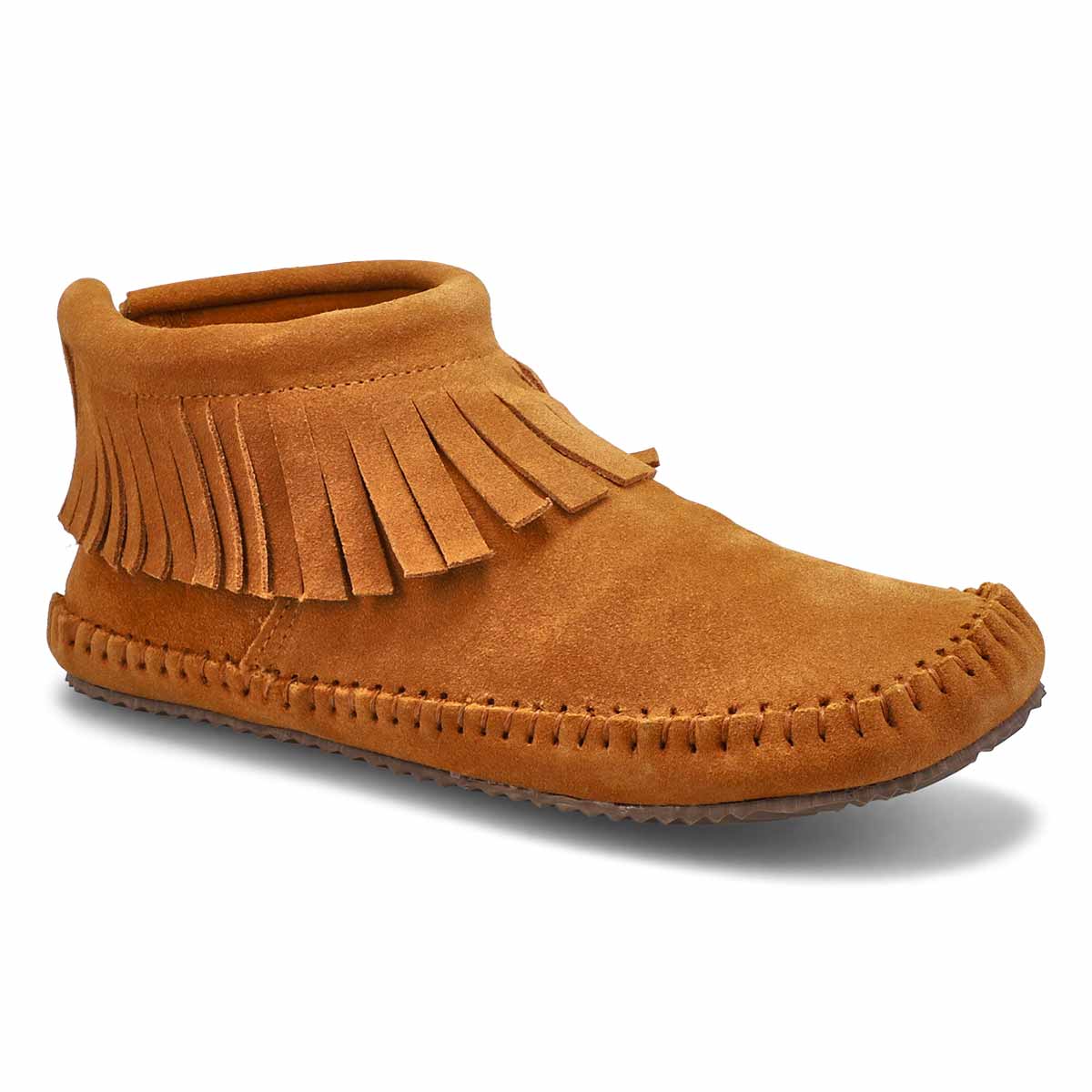 SoftMoc, Women's Debra II Lo Suede Back Zip Fringe SoftMocs - Chesnut