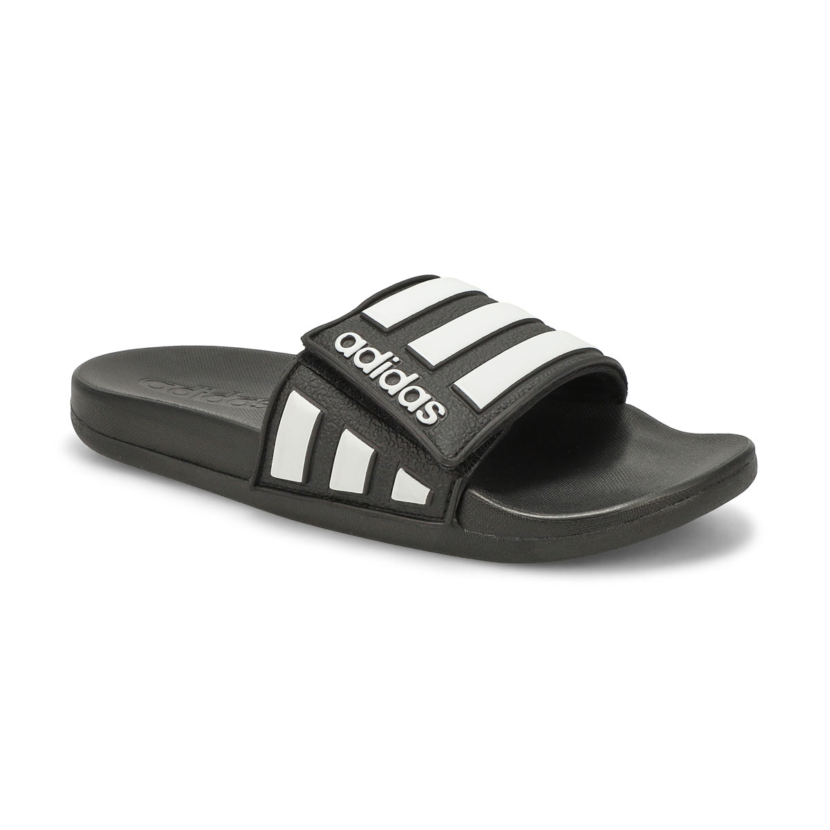 adidas, Kid's Adilette Comfort Adustable K Slide - Black White