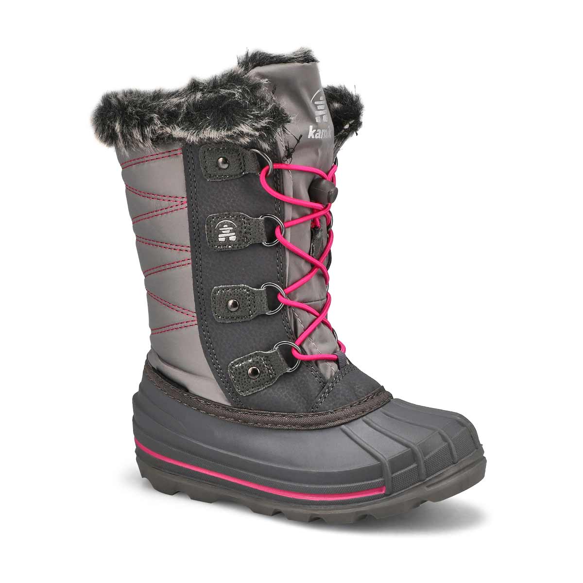 Kamik, Girls'  Frostier Waterproof Winter Boot - Grey Pink