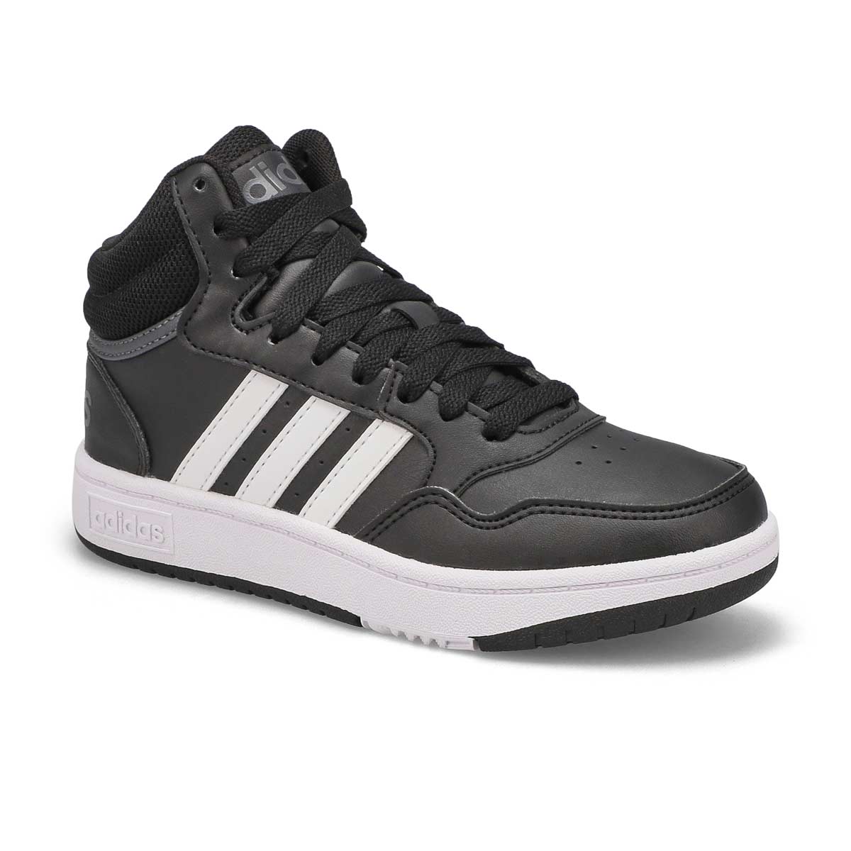 adidas, adidas, Kids' Hoops Mid 3.0 K Sneaker - Black White