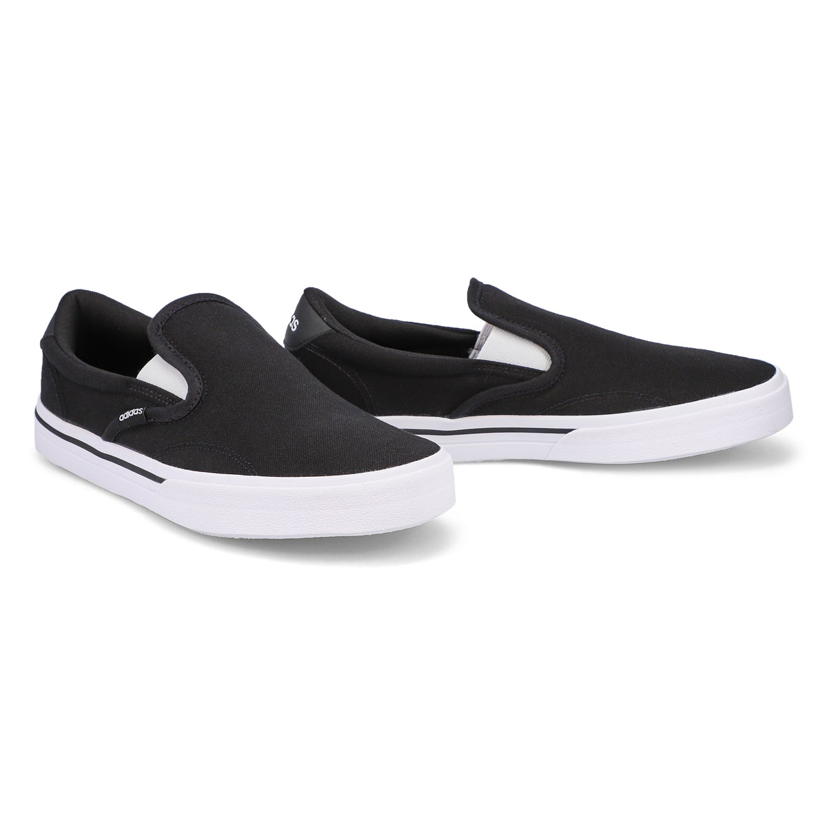 adidas Ladies Kurin Slip On Sneaker- Black/Wh | SoftMoc.com