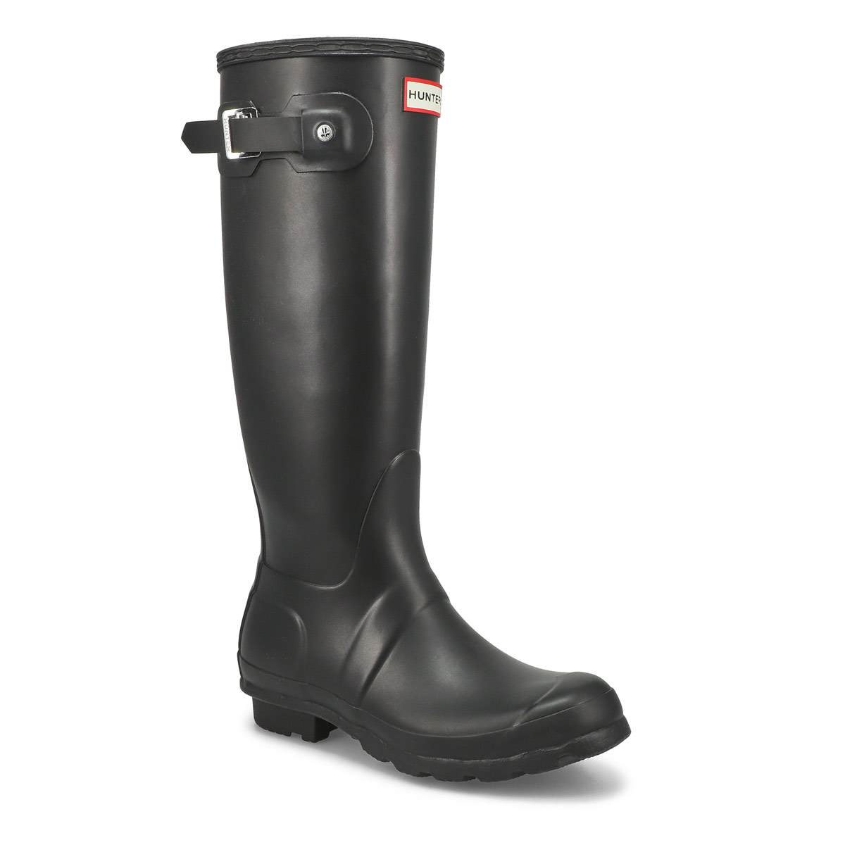 black and grey rain boots