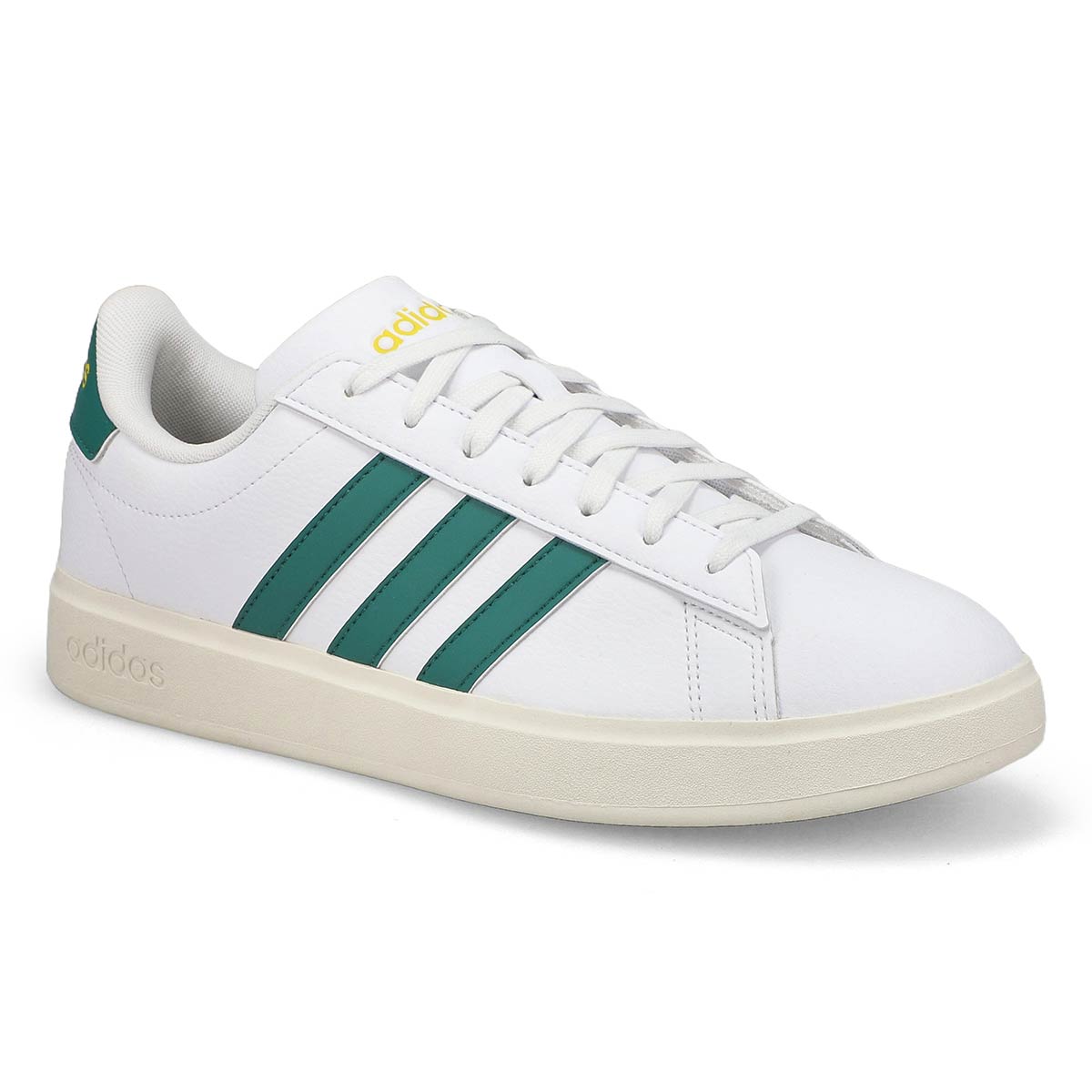 adidas, Men's Grand Court 2.0 Lace Up Sneaker - White  Green Yellow