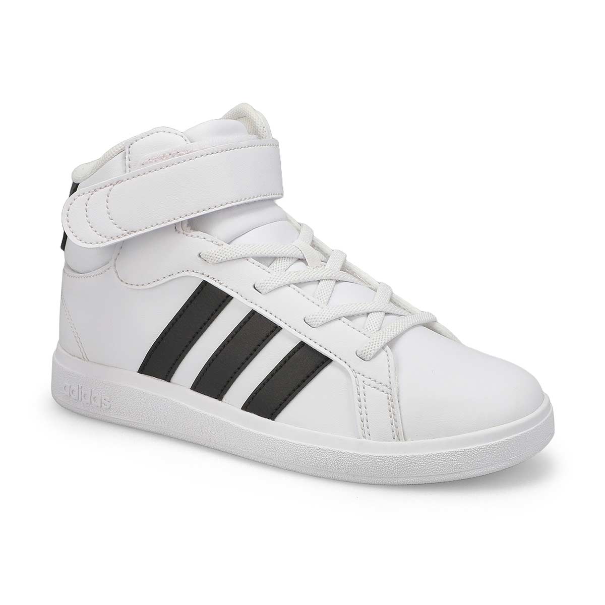 adidas, Kids'  Grand Court Mid K Sneaker - White Black