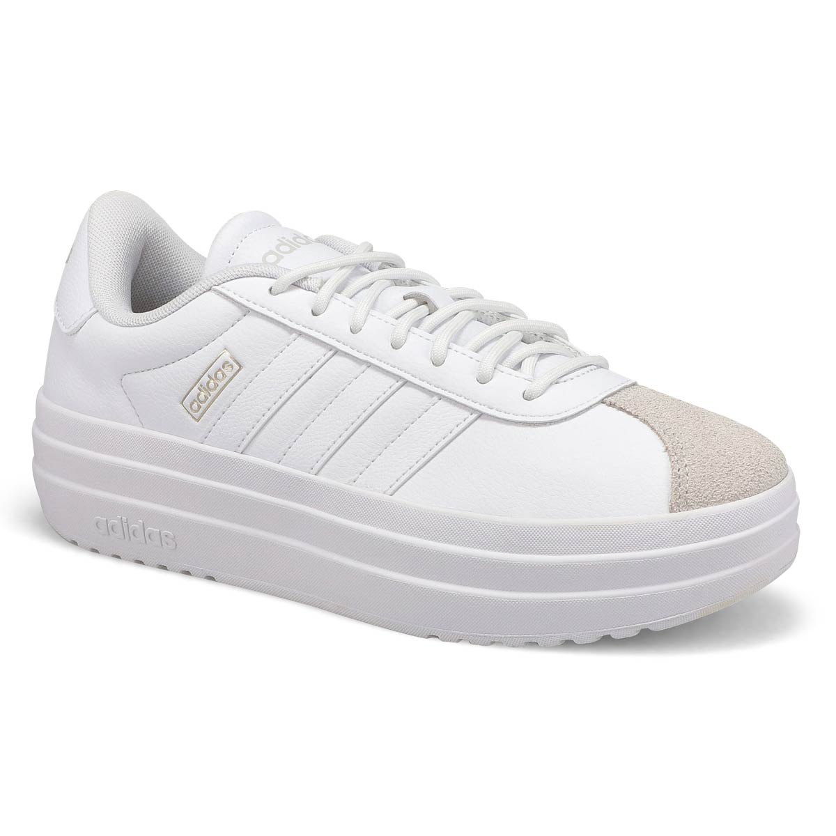 adidas, Women's  VL Court Bold Lace Up Sneaker - White White Crystal White