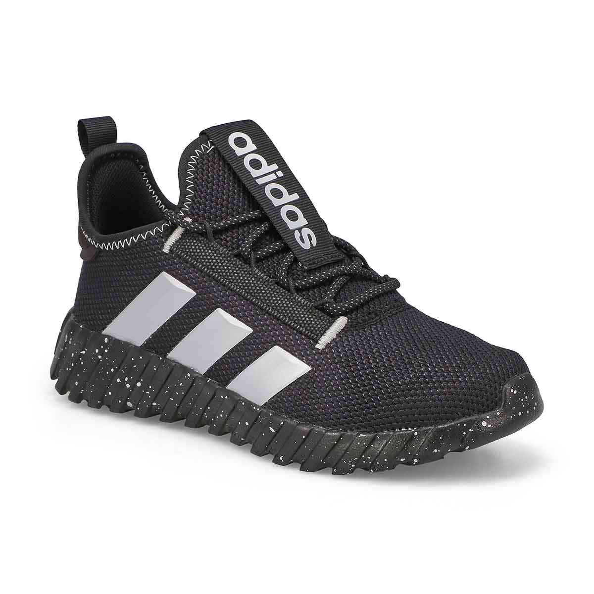 adidas, Boys' Kaptir 3 Stripe K Sneaker - Black Silver