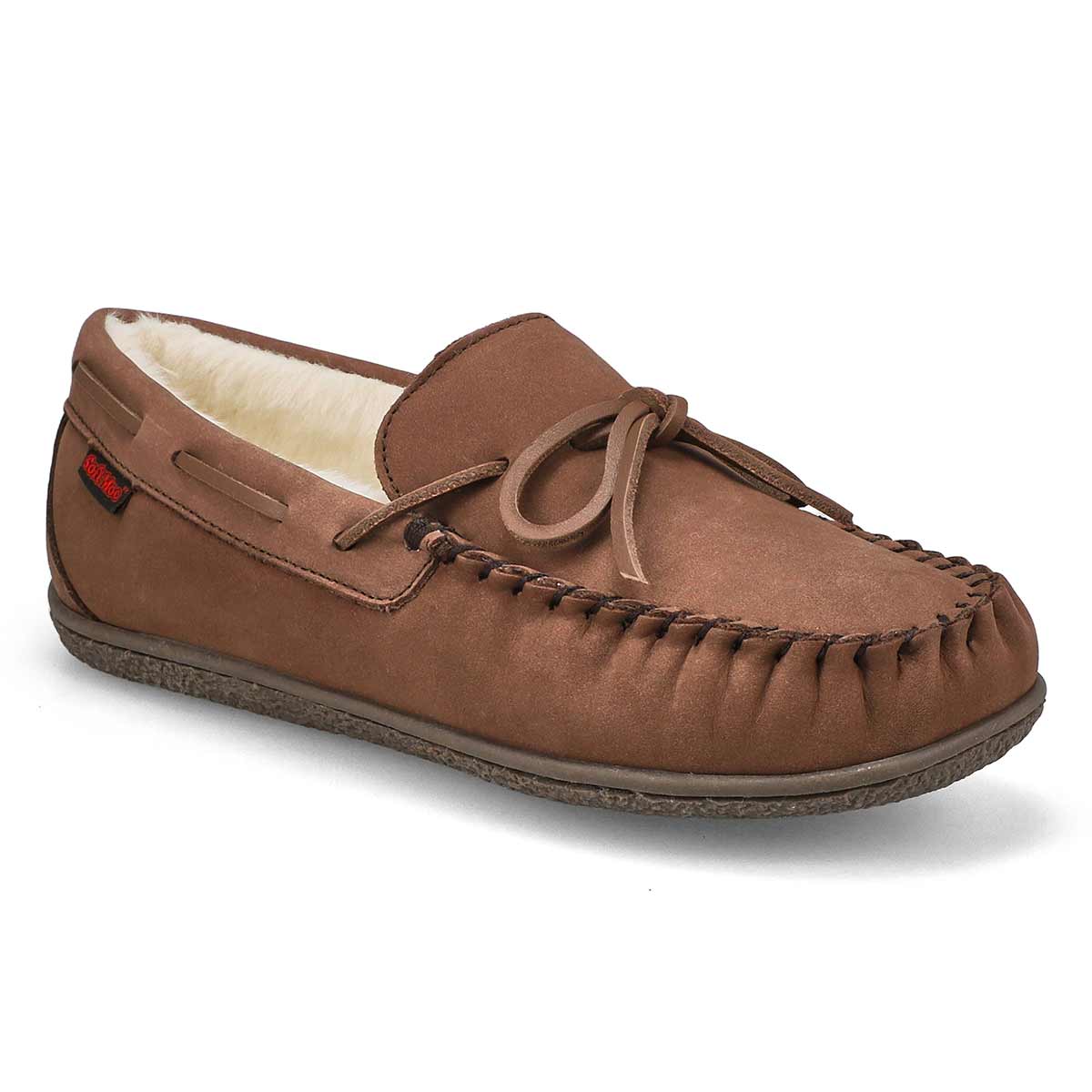 Mens Ivar Leather Memory Foam SoftMocs - Dark Brown