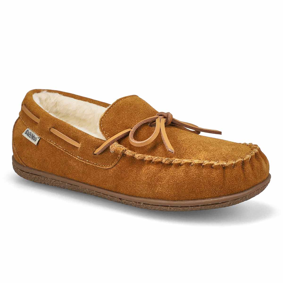 Mens Ivar Leather Memory Foam SoftMocs - Chestnut