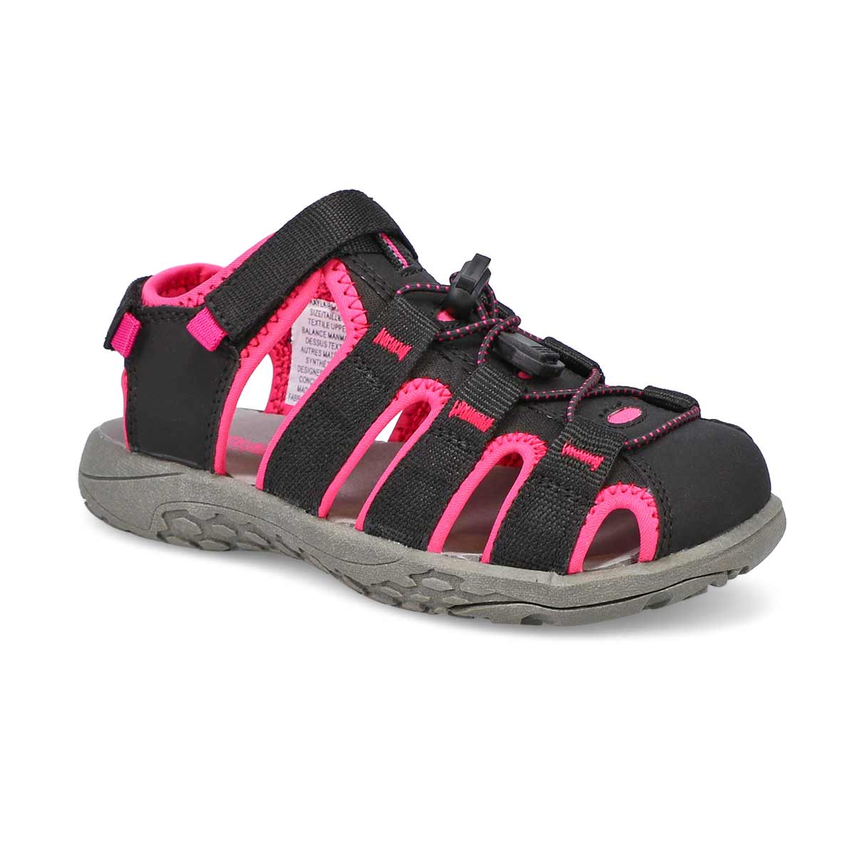 SoftMoc, Girls' Kayla Fisherman Sandal - Black Pink