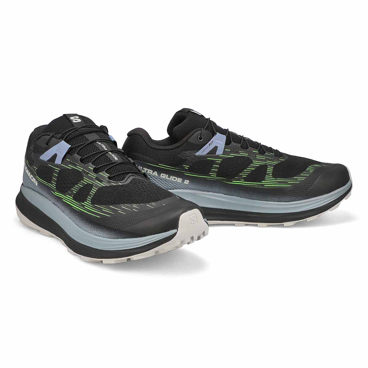 Mens Ultra Glide 2 Trail Runner Energy Foam Performance Sneaker - Black/Flint Stone/Green Gecko