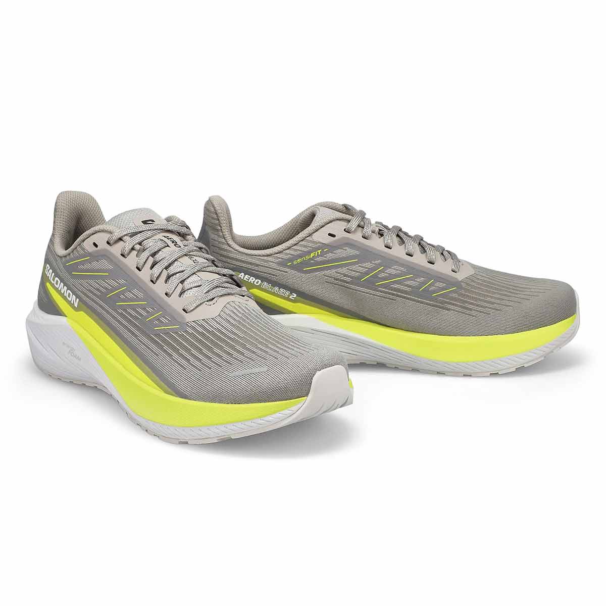 Mens Aero Blaze 2 Energy Foam Performance Sneaker - Gray/Sulphur/White