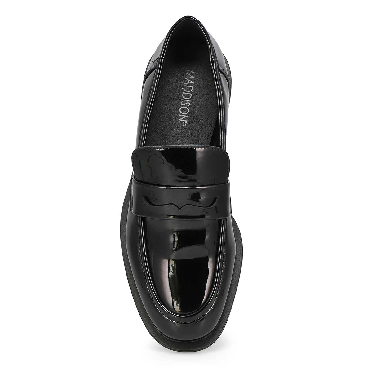 Womens Lara Tailored Penny Loafer - Black Patent