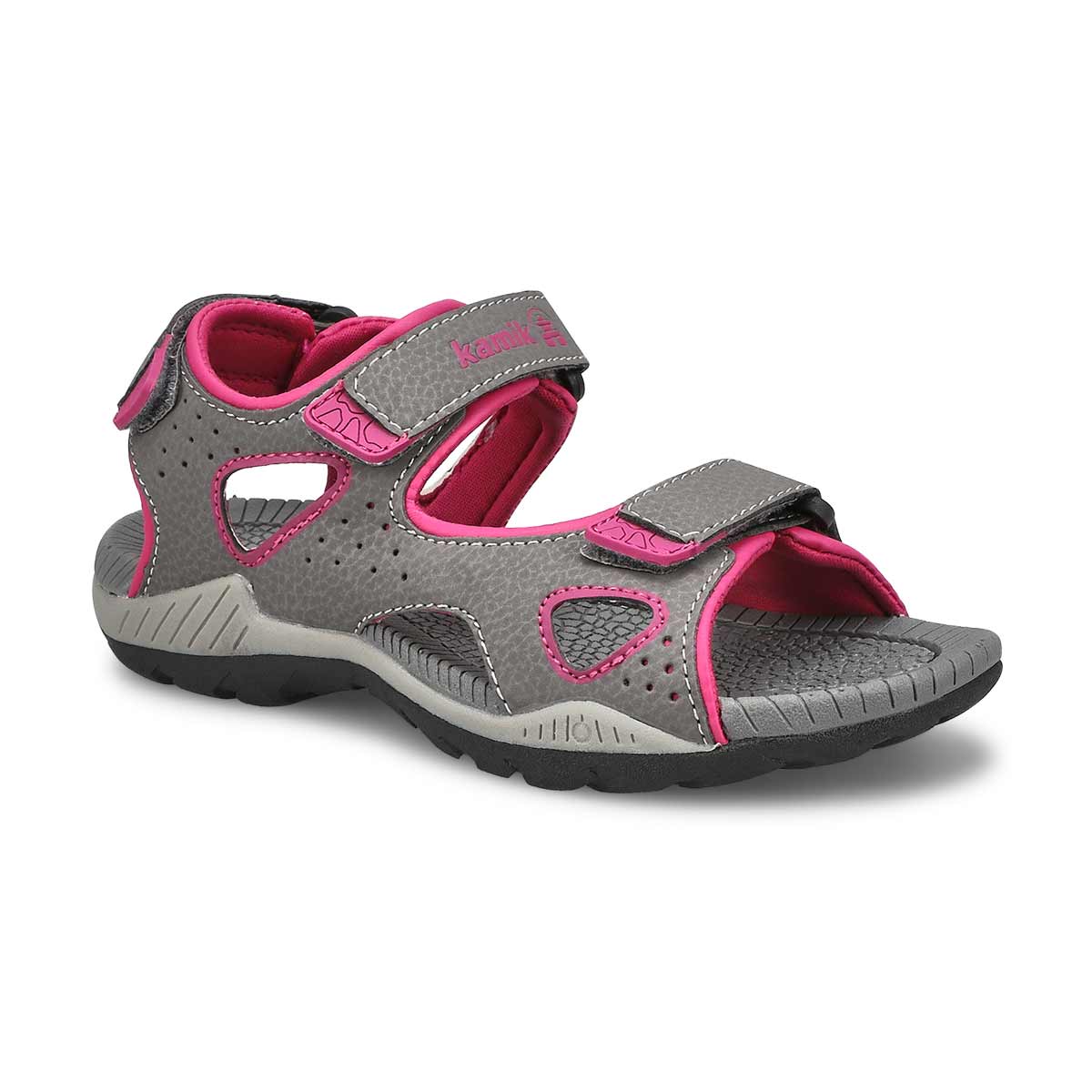 Kamik, Sandale sport LOBSTER 2, gris foncé rose, filles