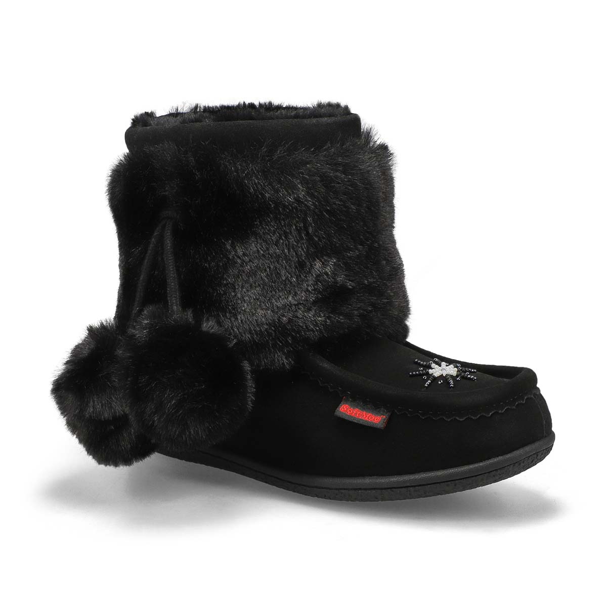 SoftMoc, Girls' Minimuk3 Jr Faux Fur SoftMocs - Black