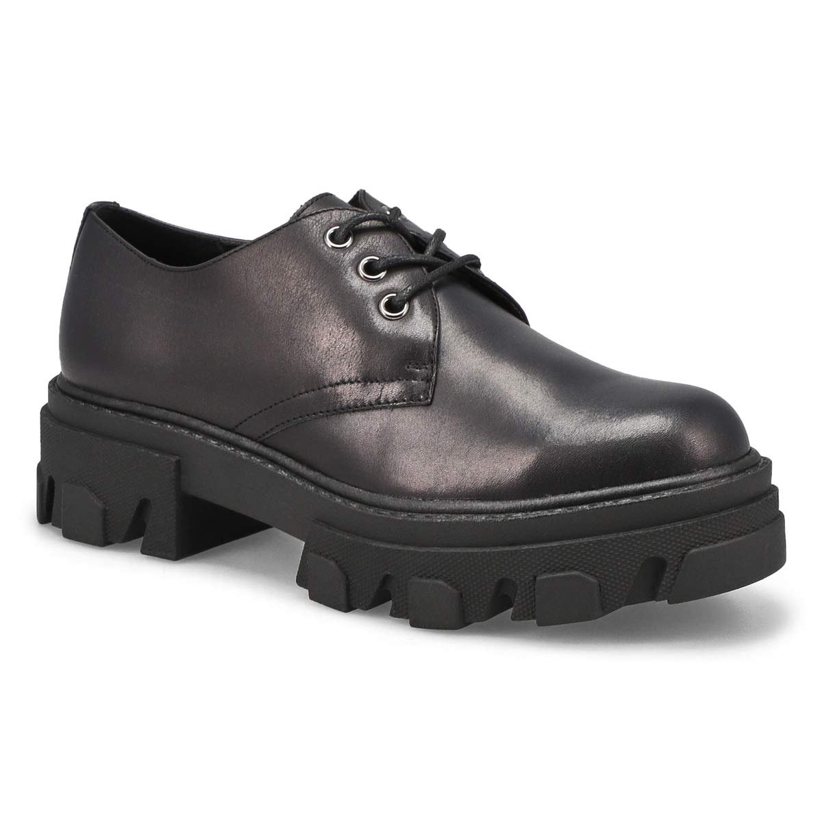 SoftMoc, Women's Molly Leather Platform Casual Shoe - Black