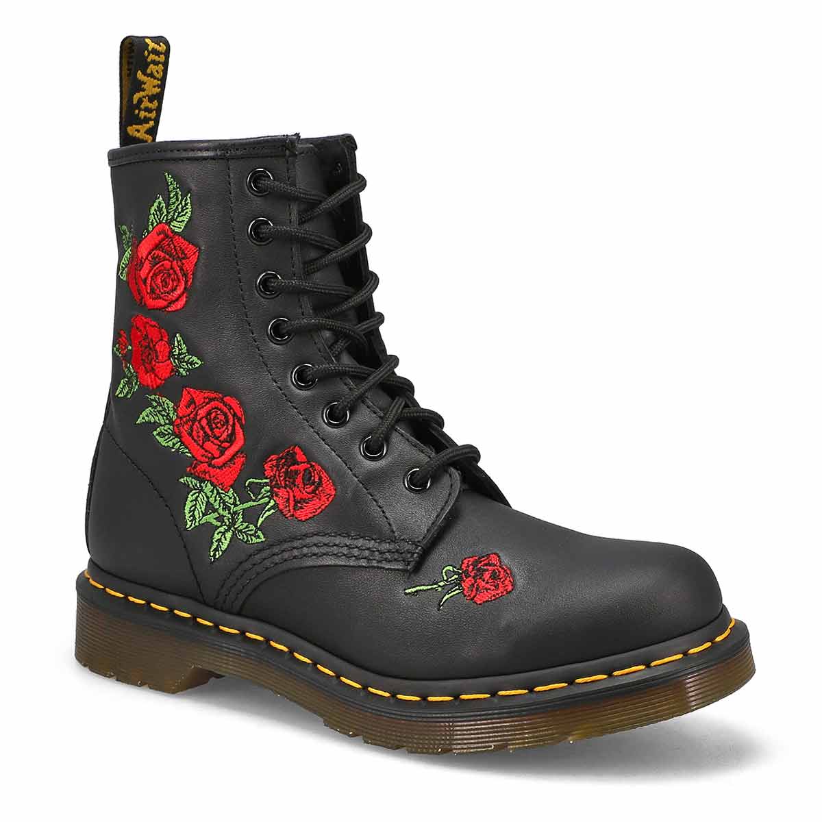 DrMartens, Women's Vonda 1460 8-Eye Combat Boot - Black Red