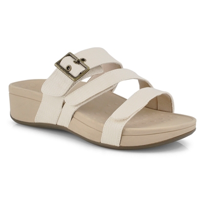 cream slide sandals