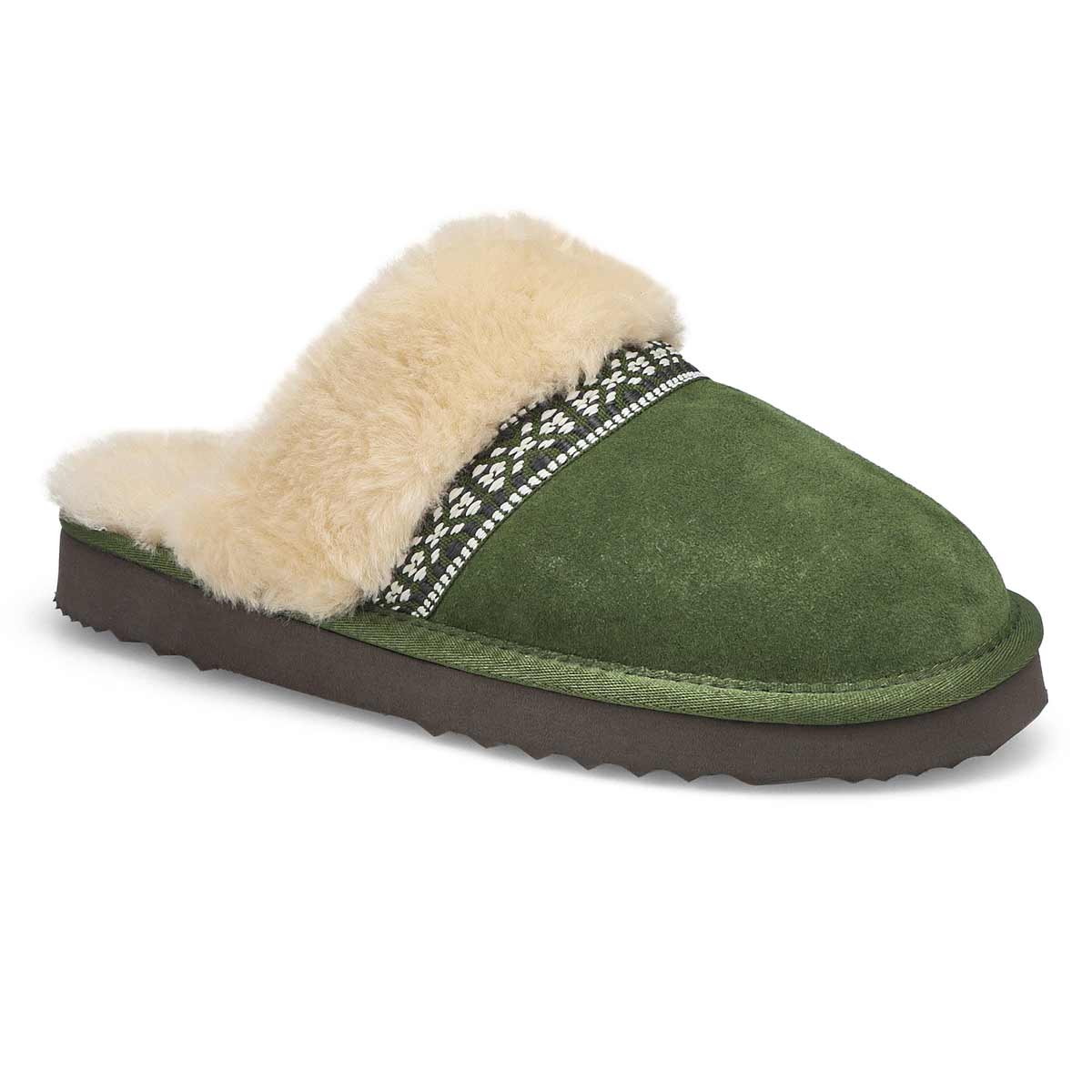 SoftMoc, Women's Runabout Open Back Suede Slipper - Green