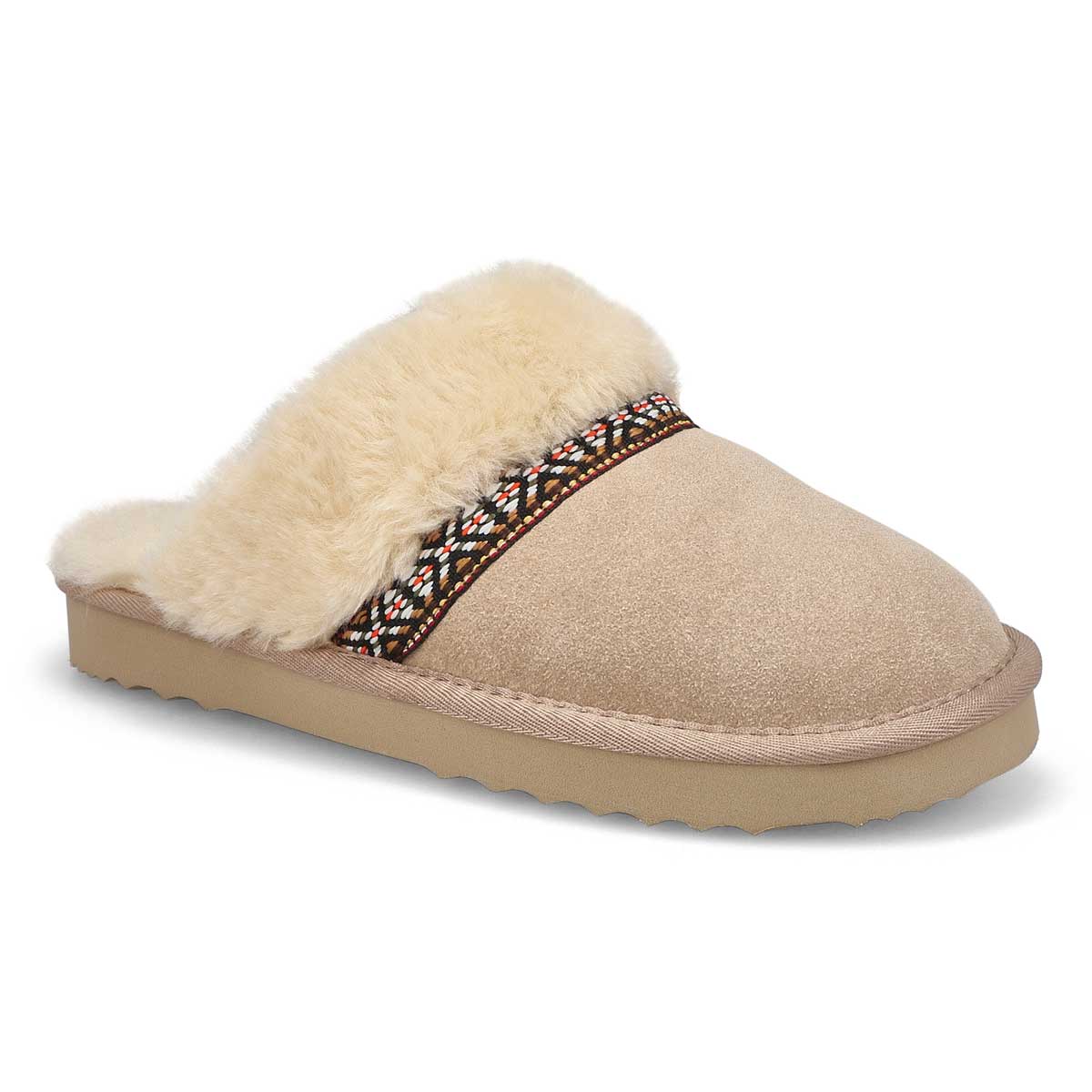 SoftMoc, Women's Runabout Open Back Suede Slipper - Sand