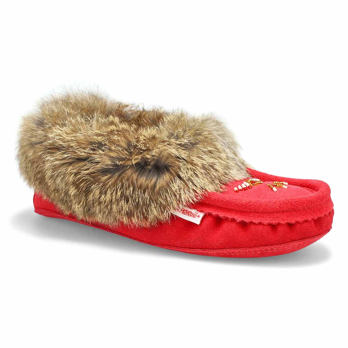 SoftMoc, Women's SF600 Rabbit Fur SoftMocs - Red