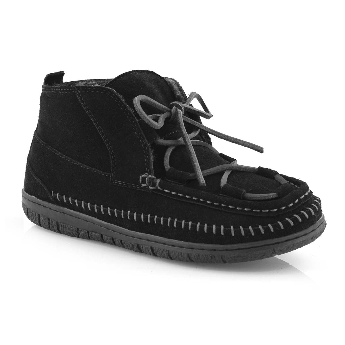 SoftMoc Women's SHAWNEE black lined moccasins | SoftMoc.com