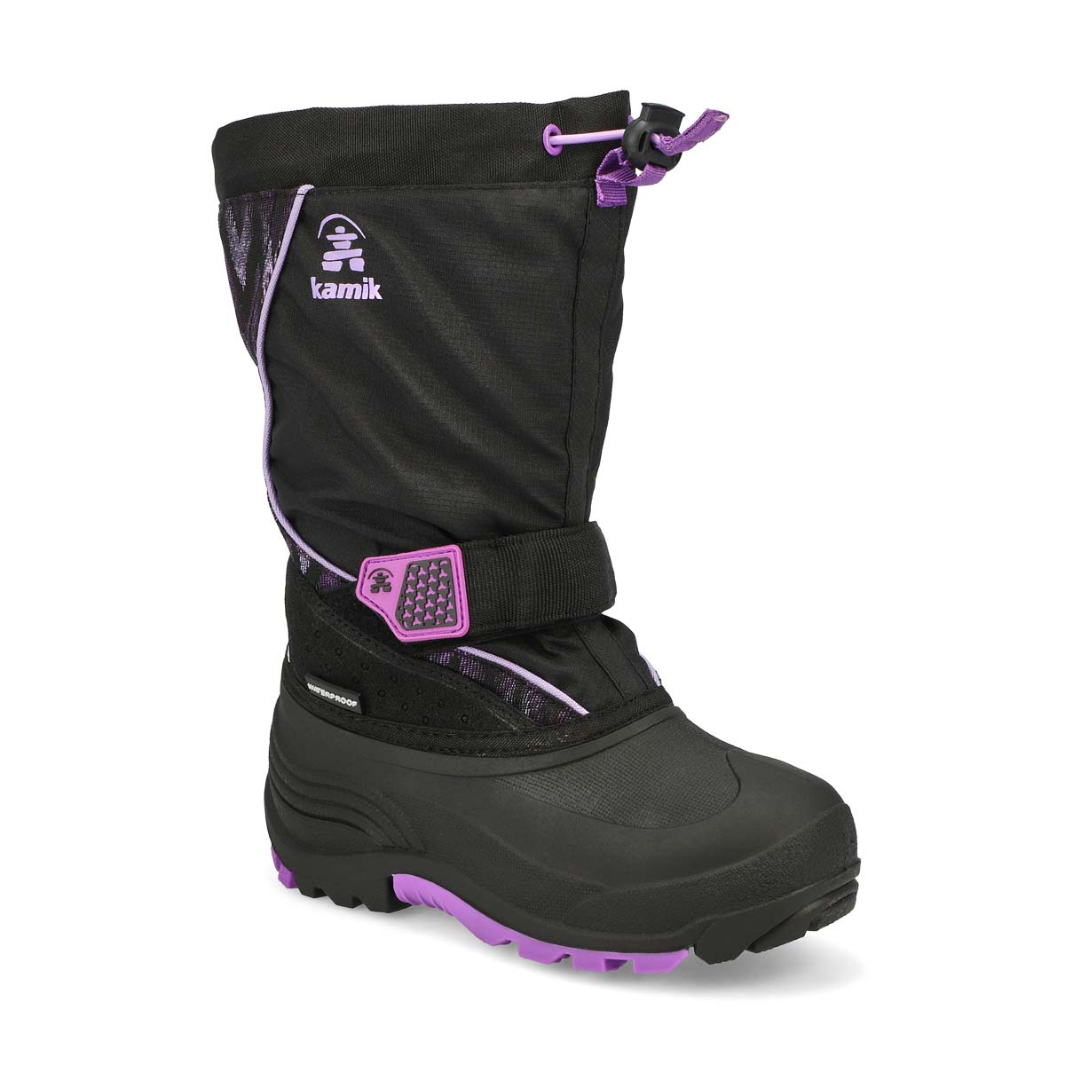 Kamik, Girls' Snowfall P Waterproof Winter Boot - Black Purple