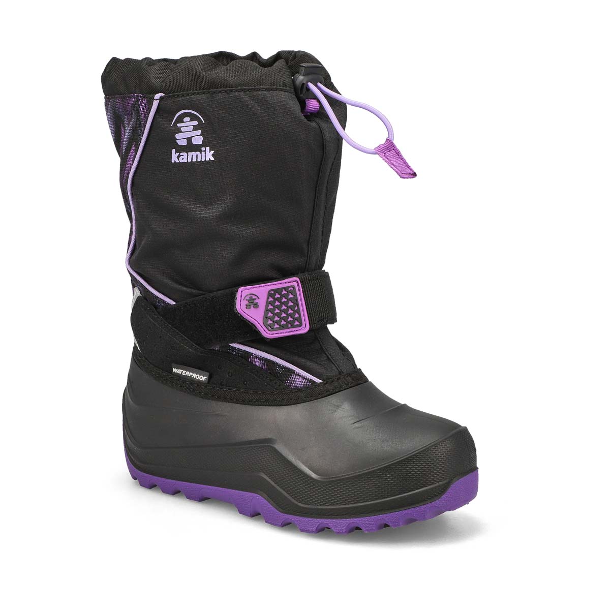 Kamik, Girls' Snowfall P 2 Waterproof Winter Boot - Black Purple