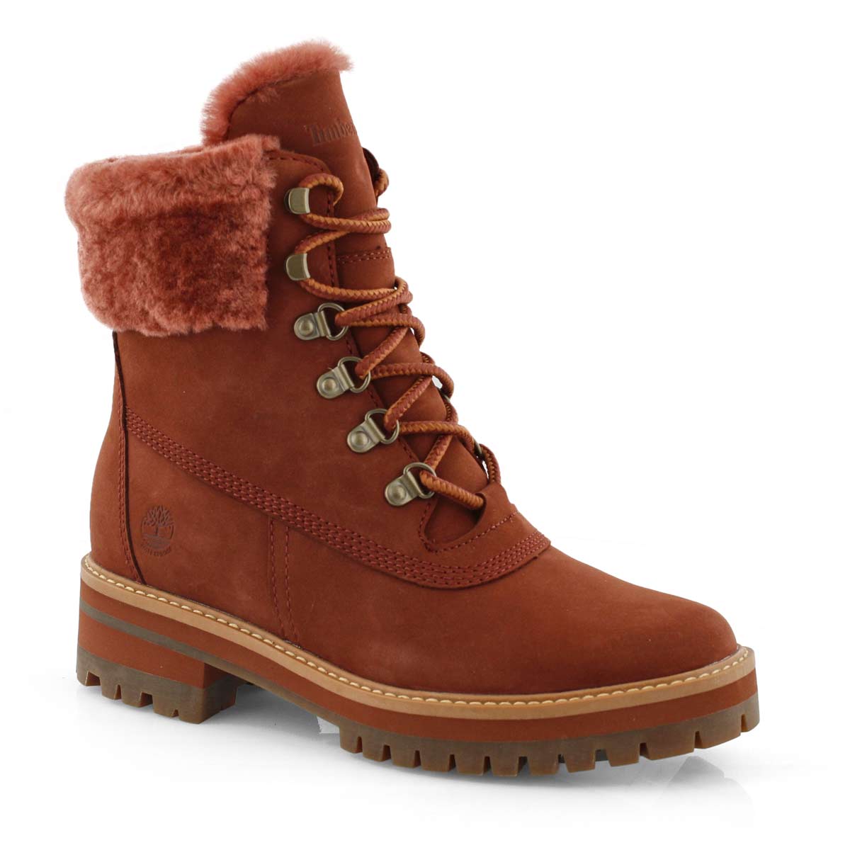 courmayeur valley shearling boot for women in rust