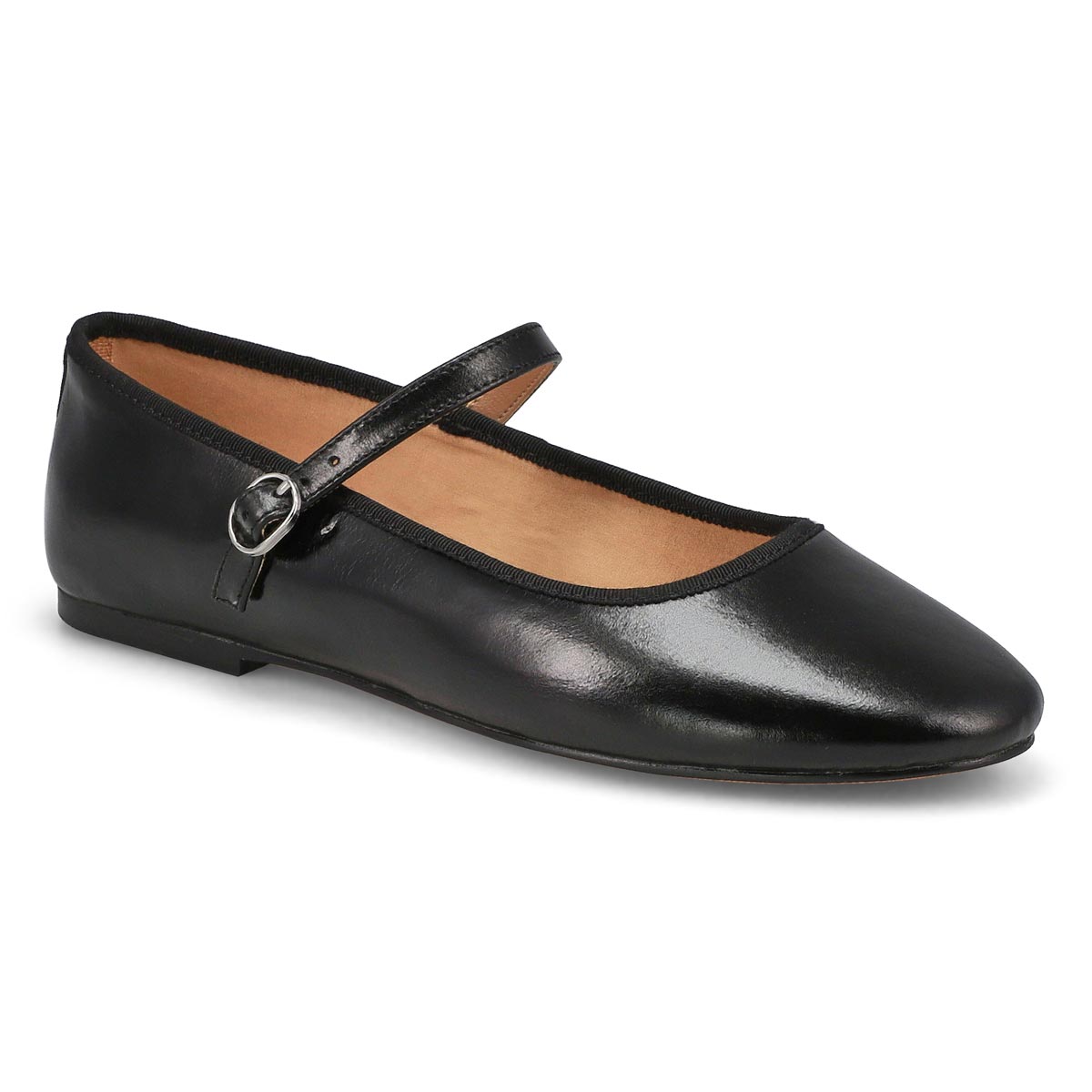 SteveMadden, Women's  Vinetta Leather Casual Maryjane Flat - Black