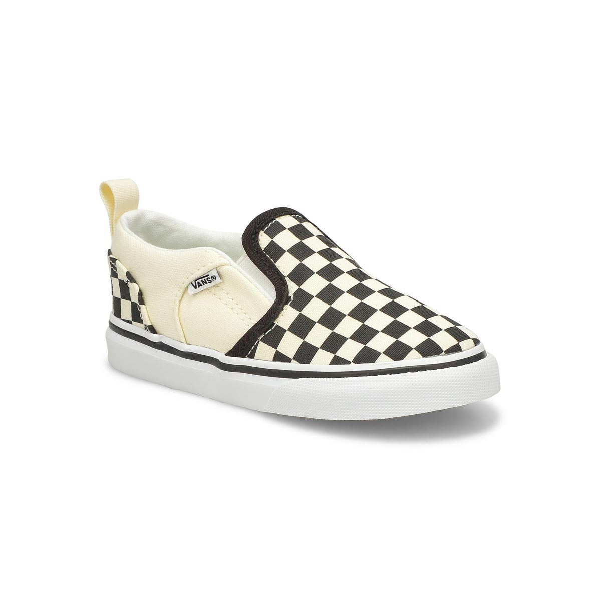 Vans, Espadrille ASHER V, damier noir naturel, bébés