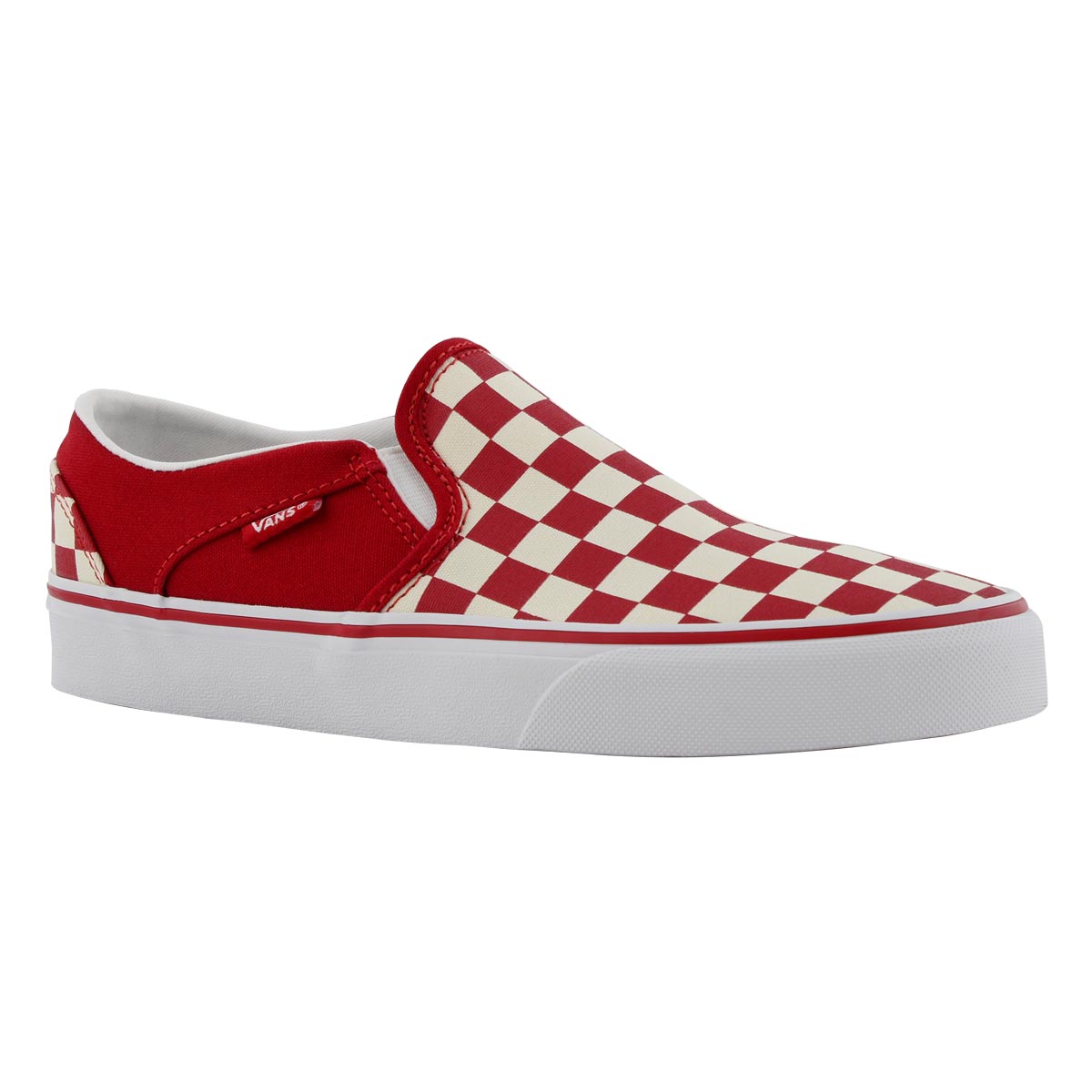 red and white vans checkered