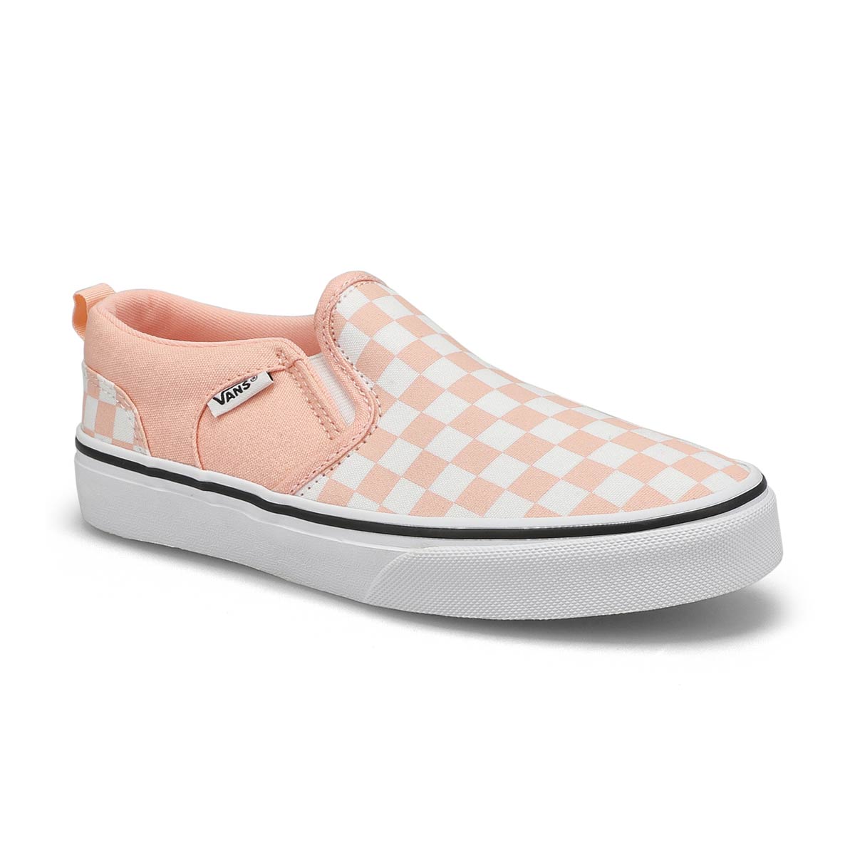 Vans, Baskets à motif damier ASHER CHECKERBOARD, pêche, filles