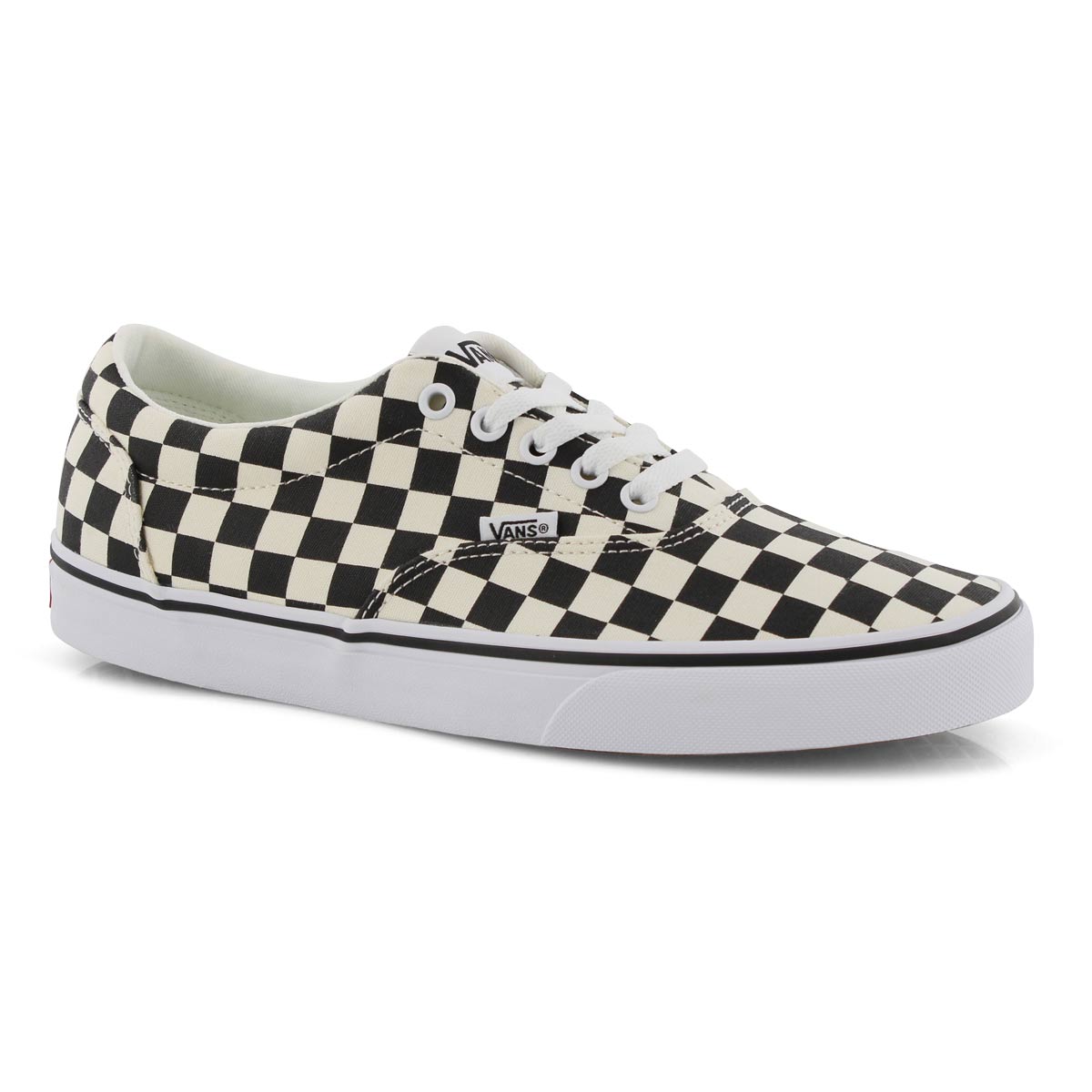 black checkered lace up vans