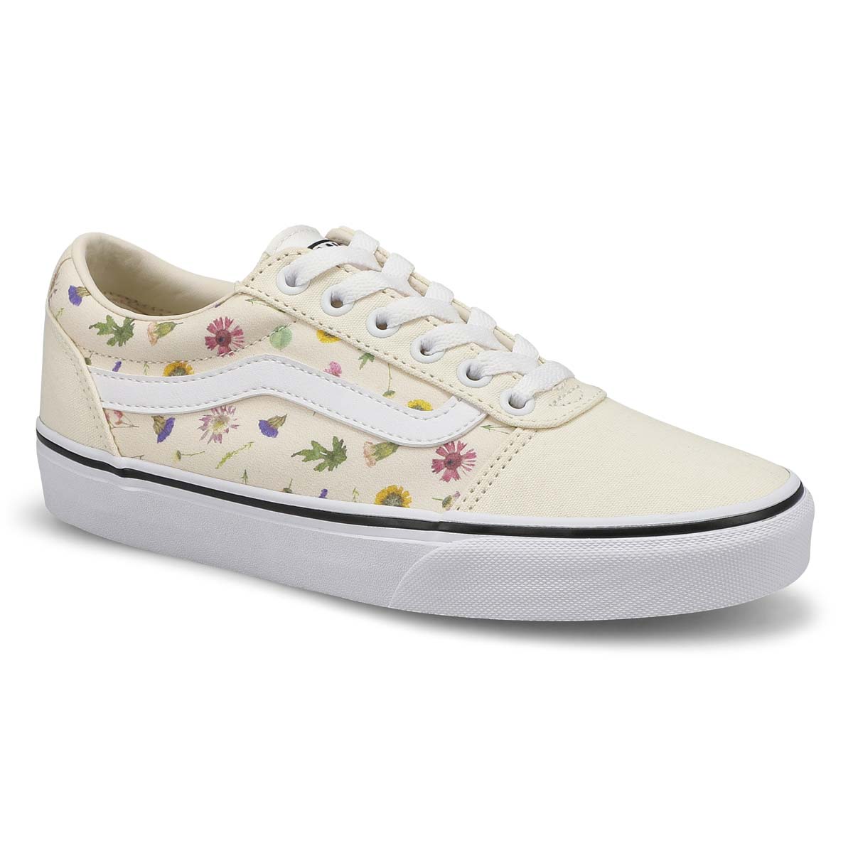 Vans, Women's Ward Floral Lace Up Sneaker - White