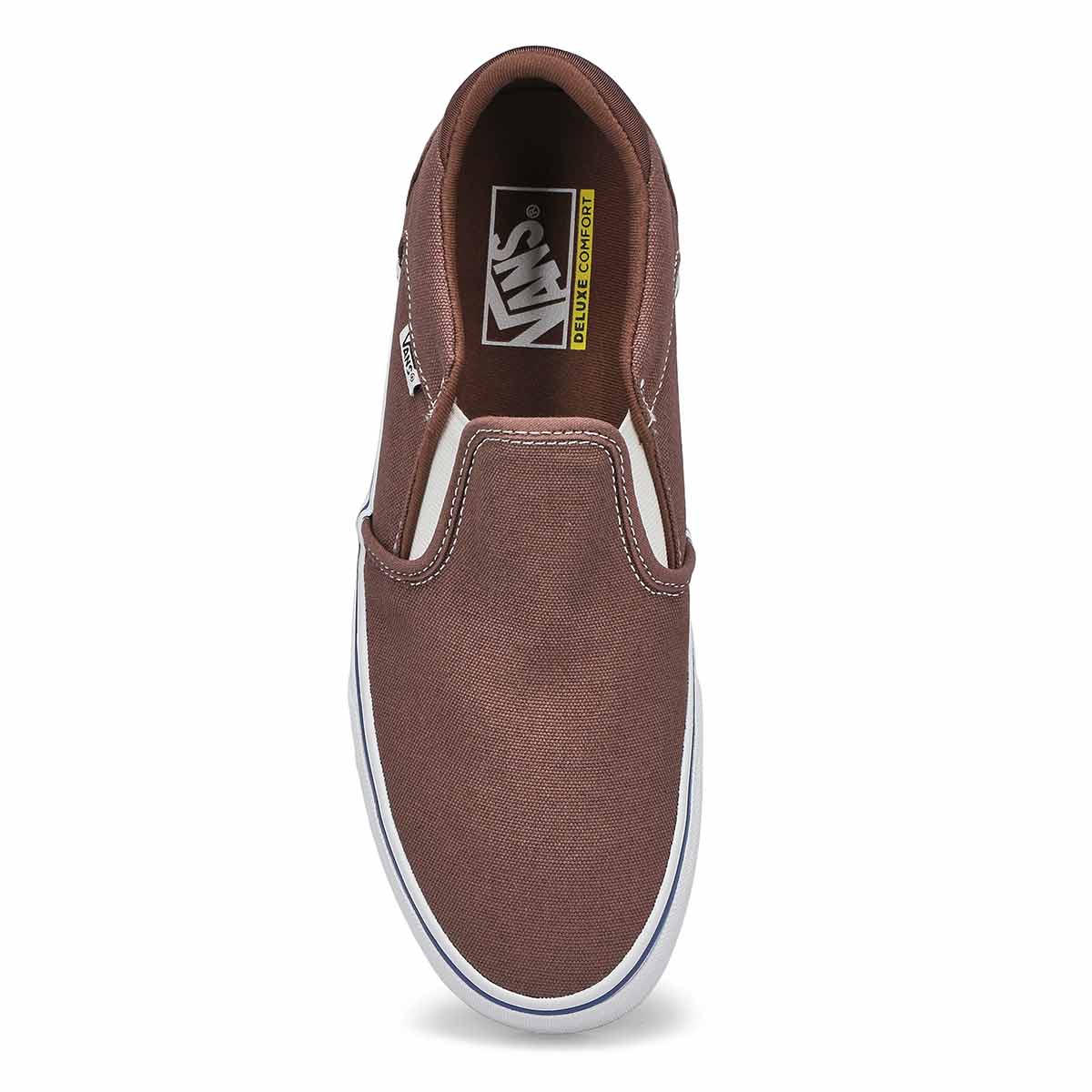 Mens Asher Deluxe Slip On Sneaker - Taupe/White