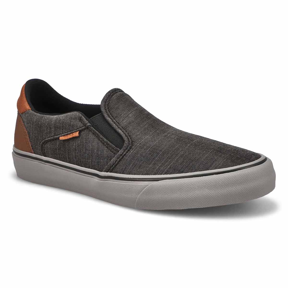 Vans, Men's Asher Deluxe Sneaker - Black Grey