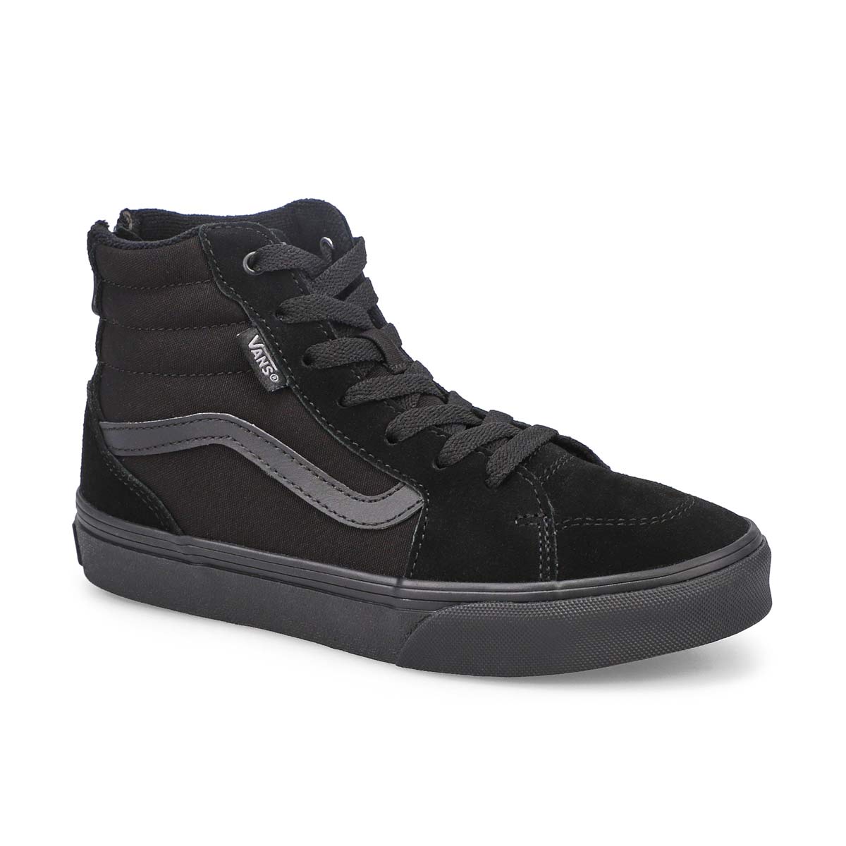 Vans, Boys' Filmore Hi Zip Sneaker - Black Black