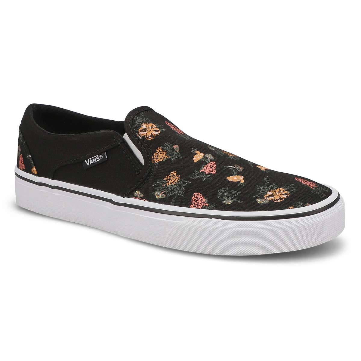 Vans, Women's Asher Slip On Sneaker - Black White Multi