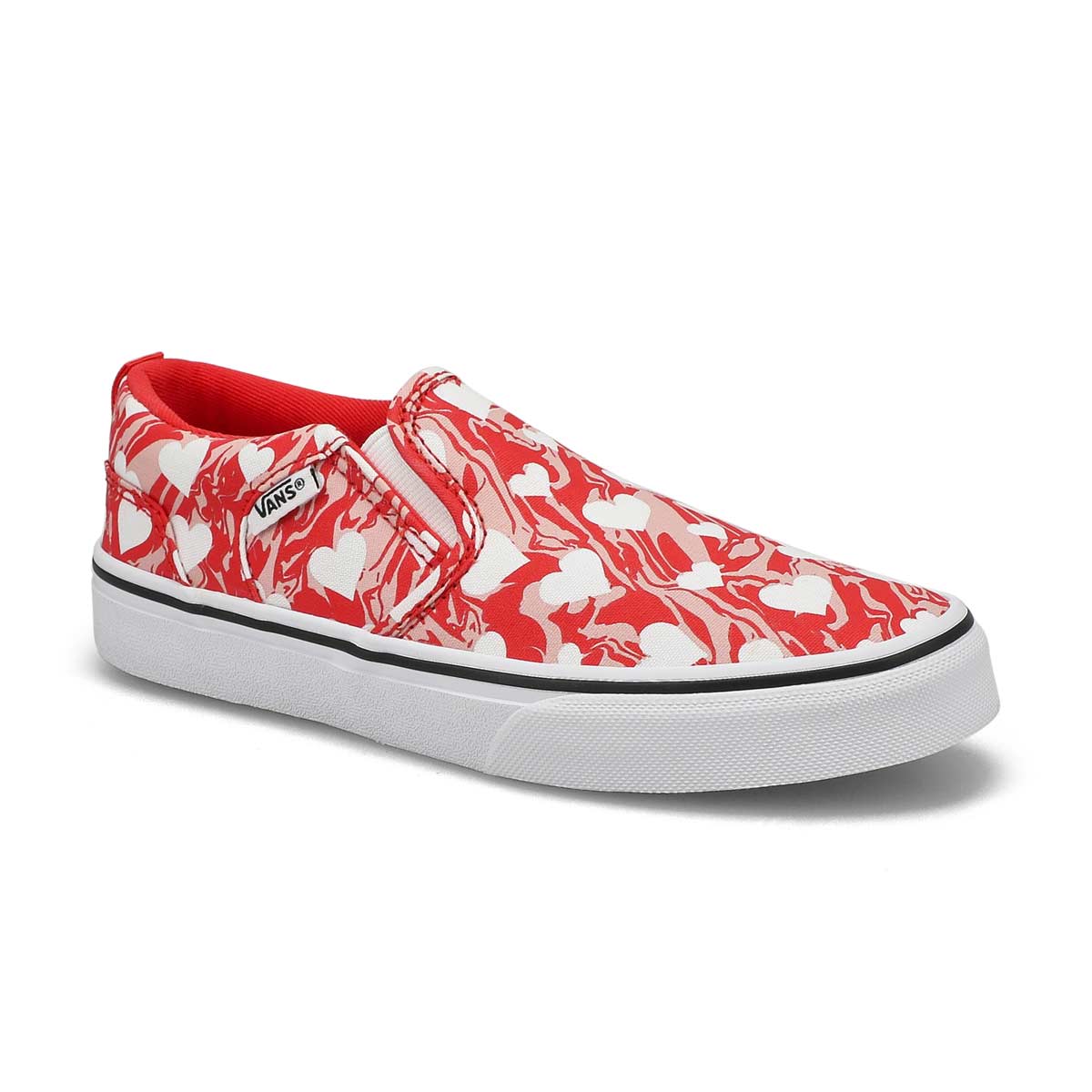 Vans, Baskets ASHER MARBLE HEARTS, rouge, filles