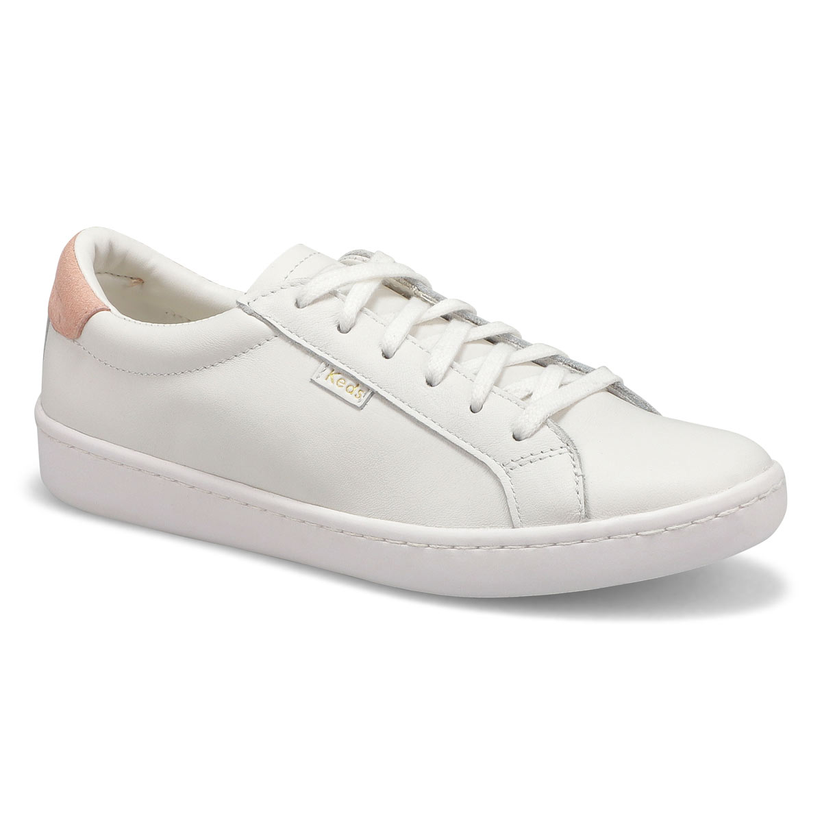 Keds Women S Ace White Blush Leather Sneaker Softmoc Com