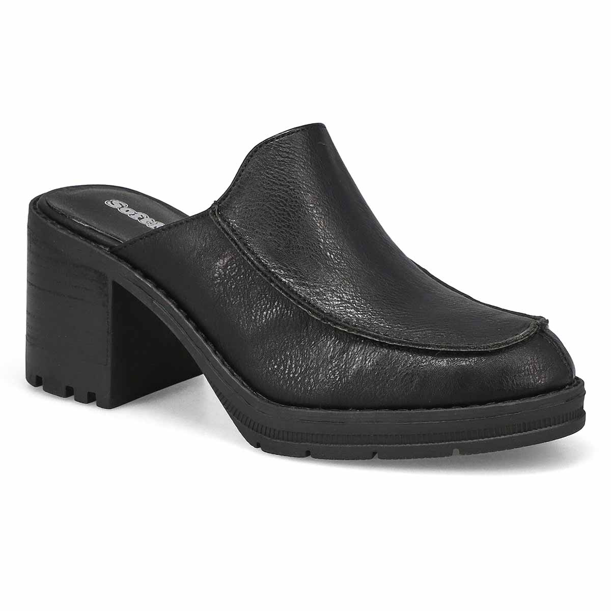 Womens Winona Heeled Slip On Clog - Black