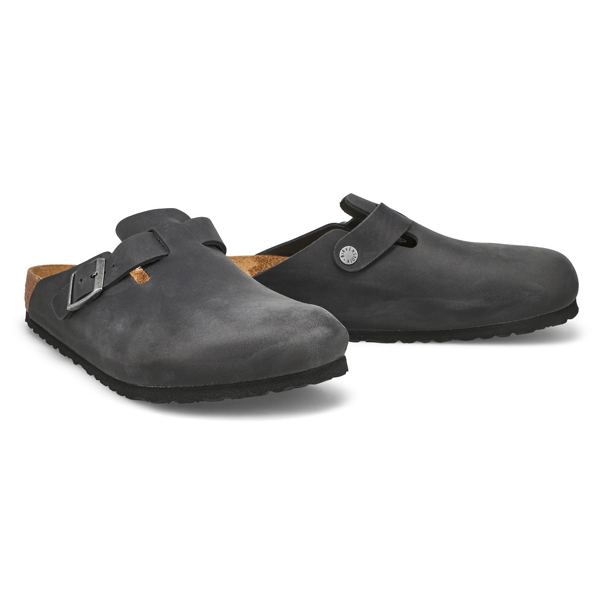 Men's Boston Oiled Leather Casual Clog - Black