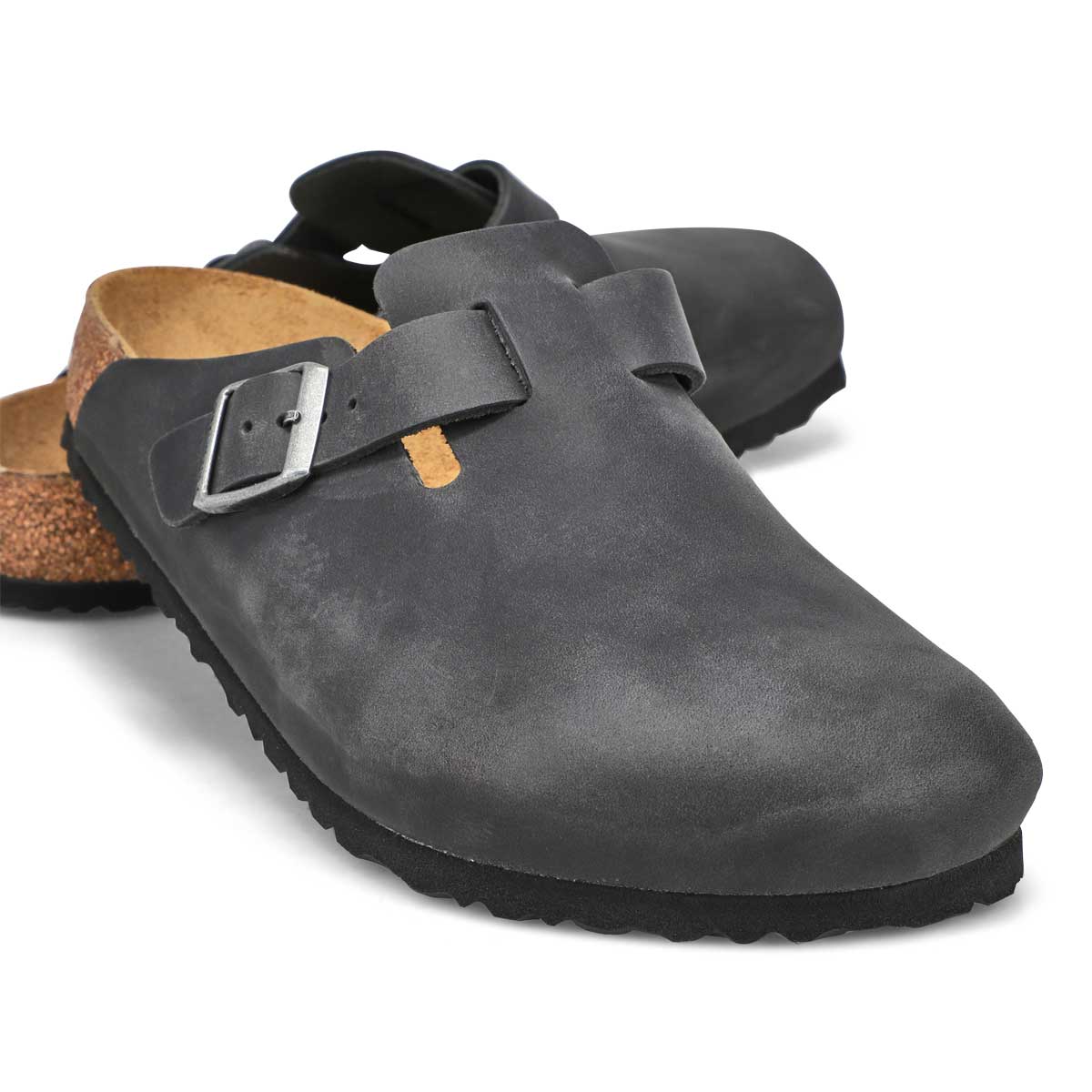 Men's Boston Oiled Leather Casual Clog - Black