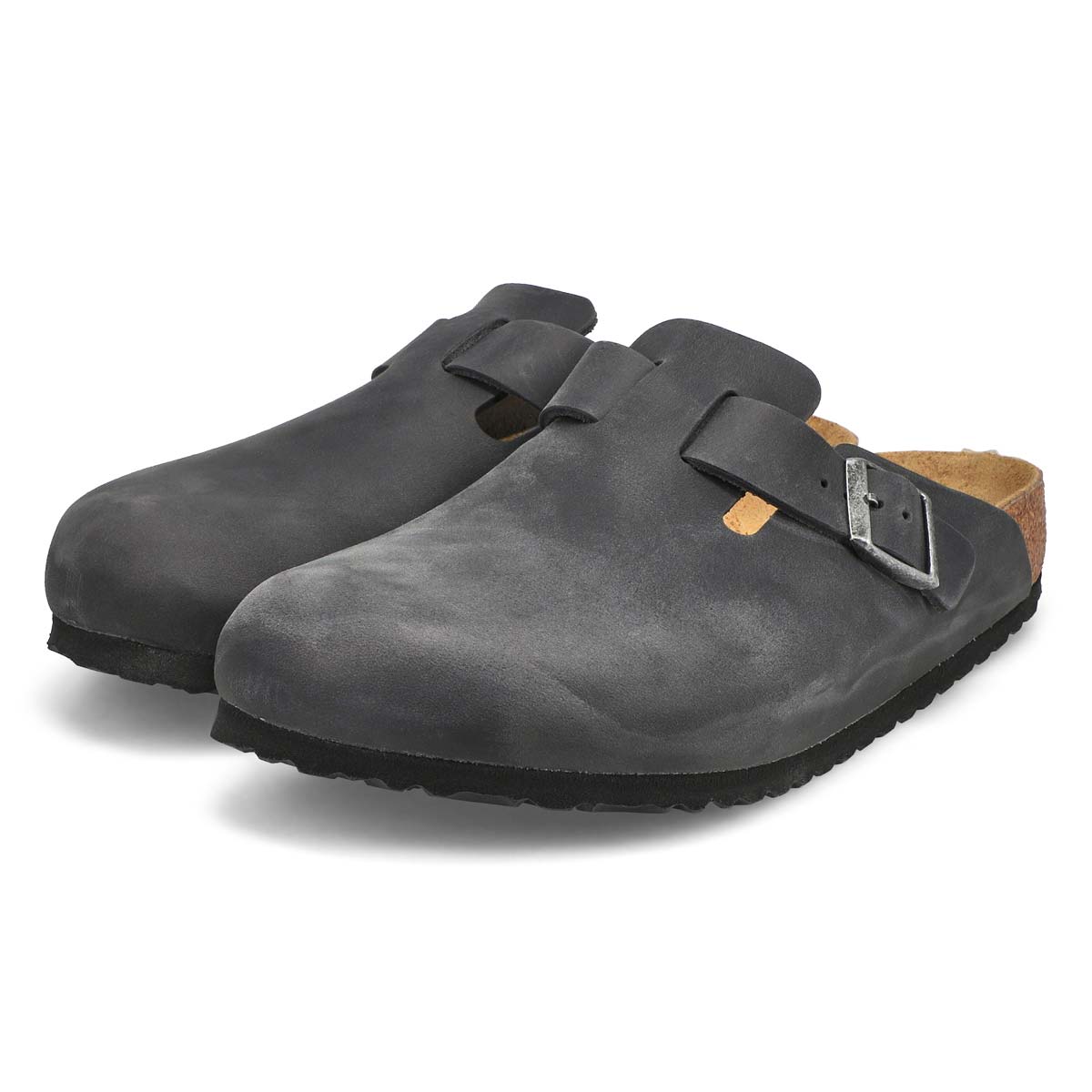 Men's Boston Oiled Leather Casual Clog - Black