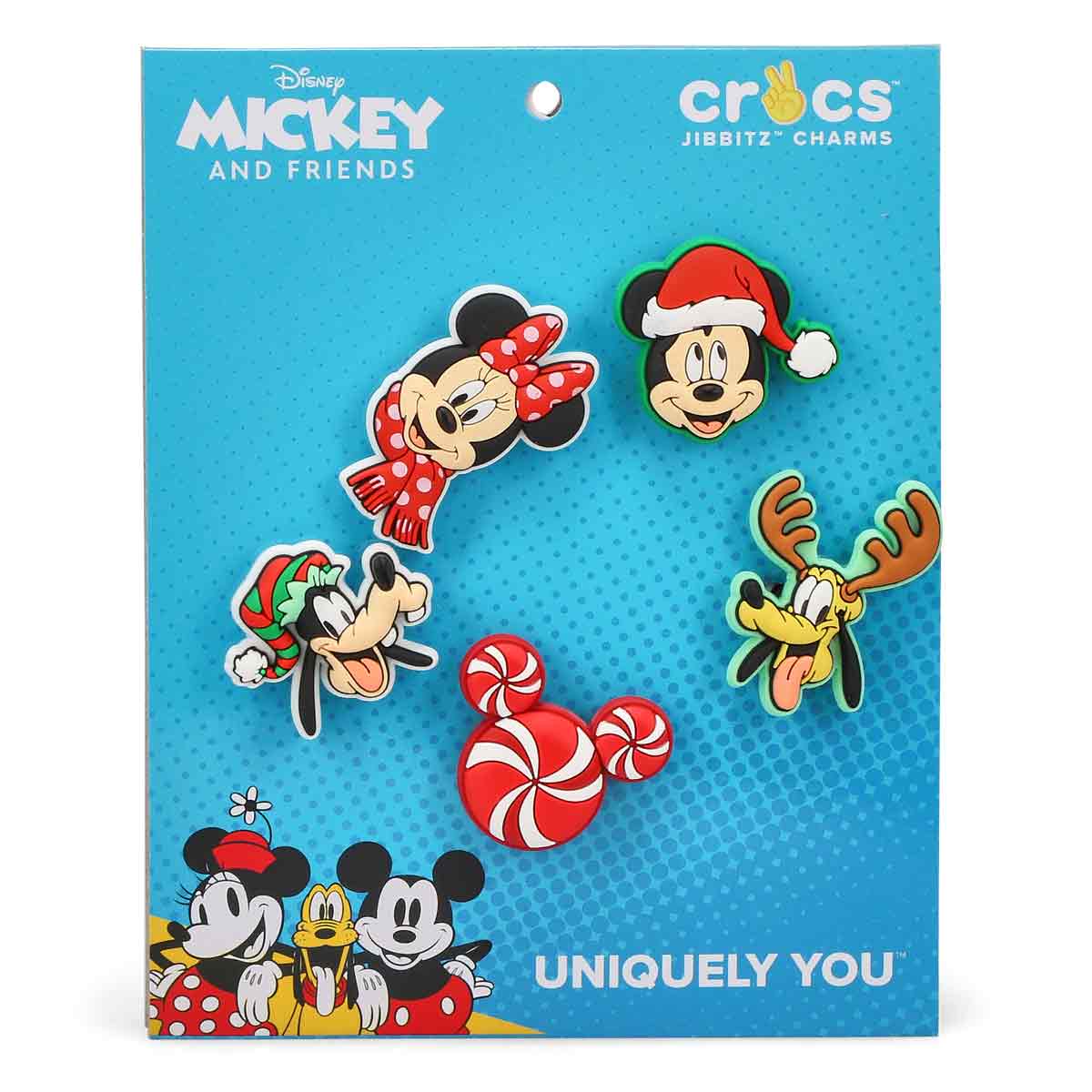 Ensemble de breloques Jibbitz MICKEY XMAS - 5 pièc