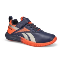 Kids Rush Runner 5.0 Lace Up Sneaker - Vector Navy/Pump Orange